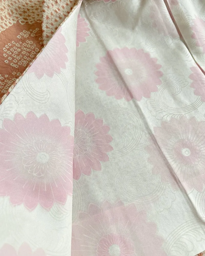 Encircled Flower Pattern Shibori Haori Kimono Jacket