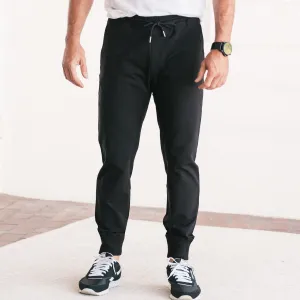 Essential Joggers –  Black Cotton French Terry