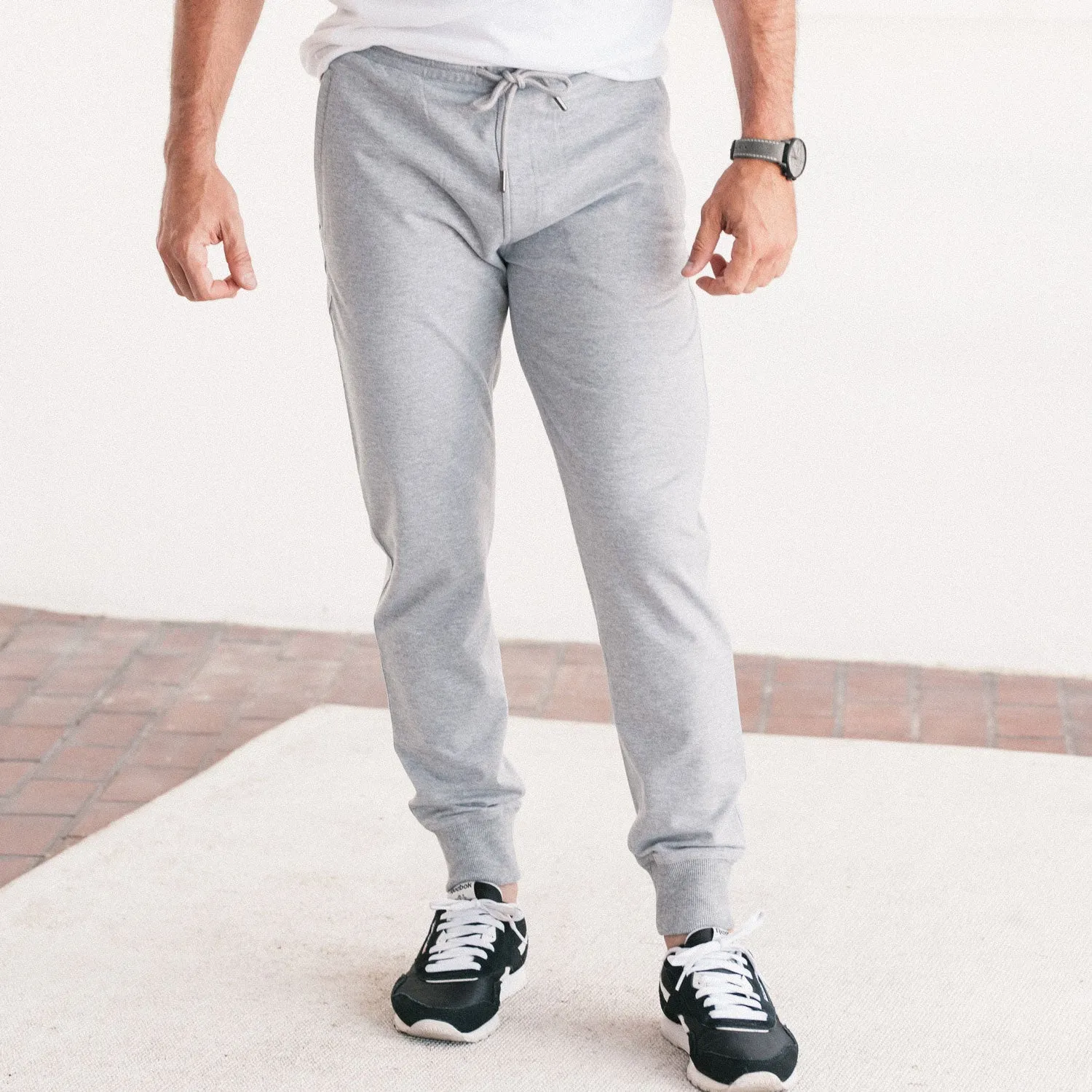 Essential Joggers –  Granite Gray Cotton French Terry