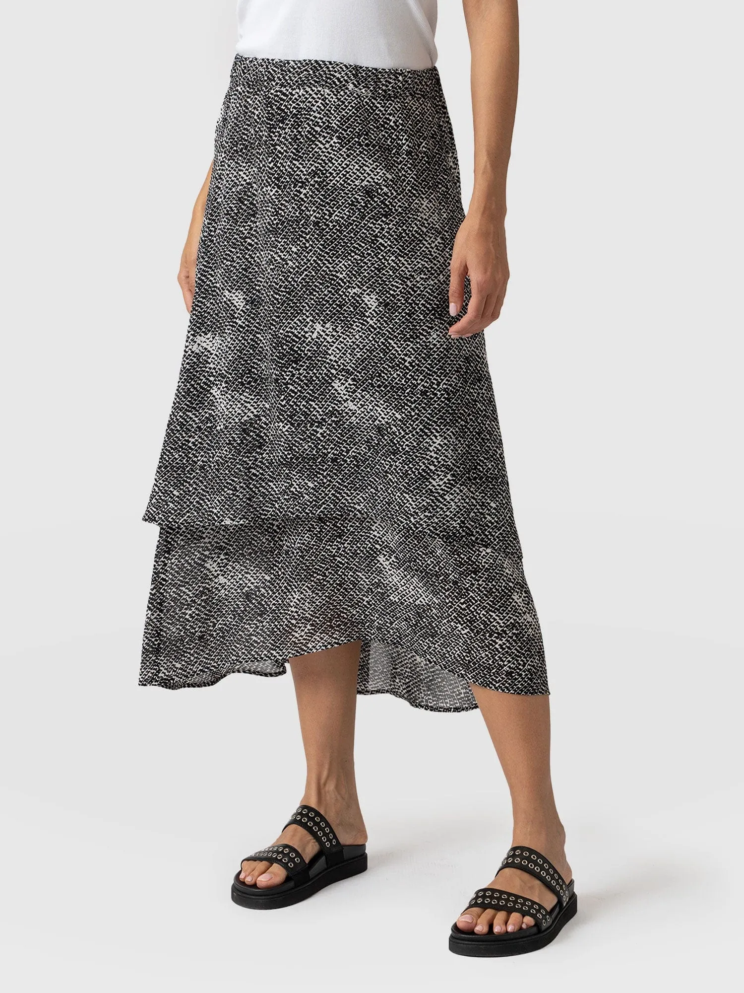 Etta Layered Skirt - Monochrome Gothica