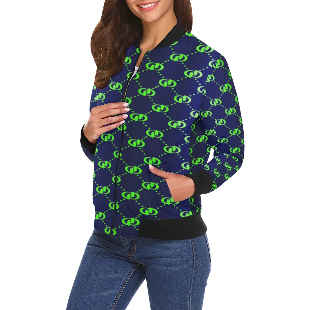 EXCELLENCE BLSKNK All Over Print Bomber Jacket for Women