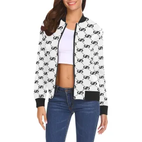 EXCELLENGE BLACC All Over Print Bomber Jacket for Women