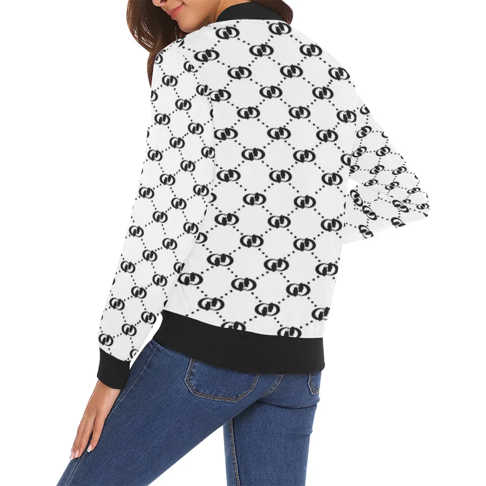 EXCELLENGE BLACC All Over Print Bomber Jacket for Women