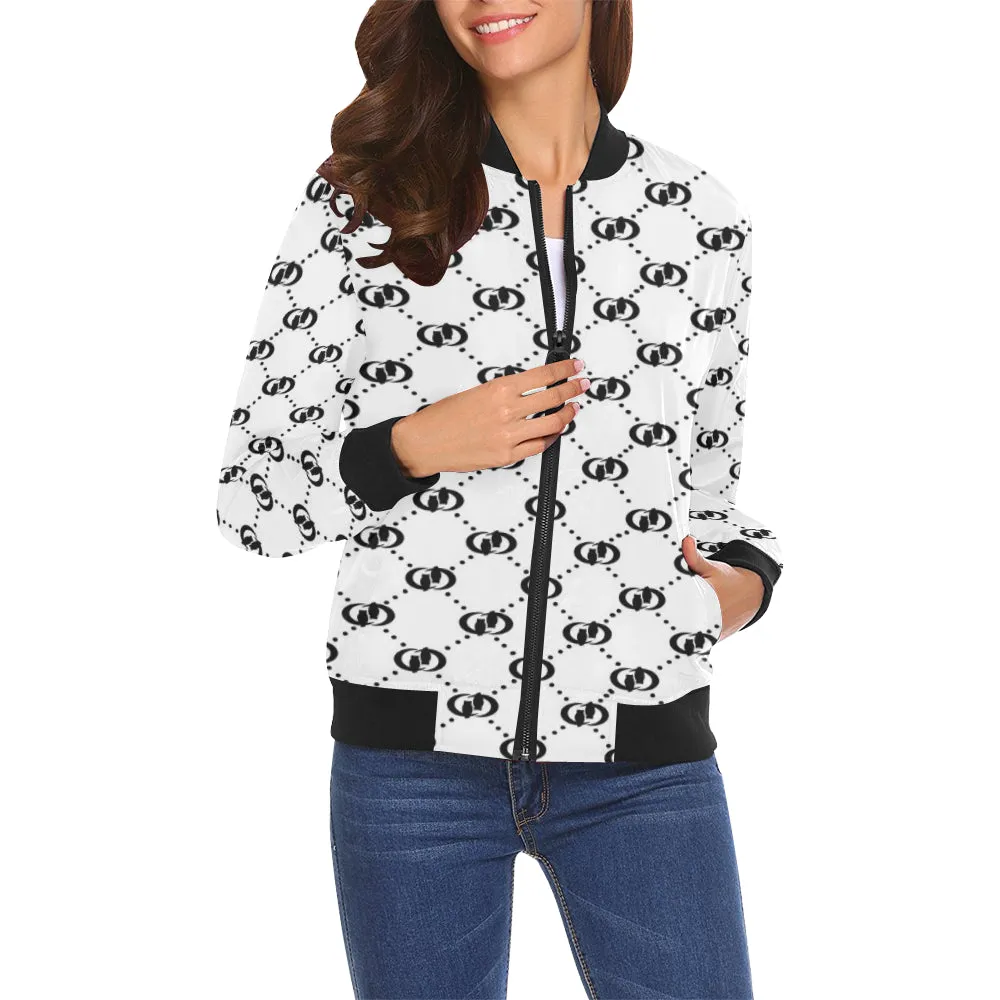 EXCELLENGE BLACC All Over Print Bomber Jacket for Women