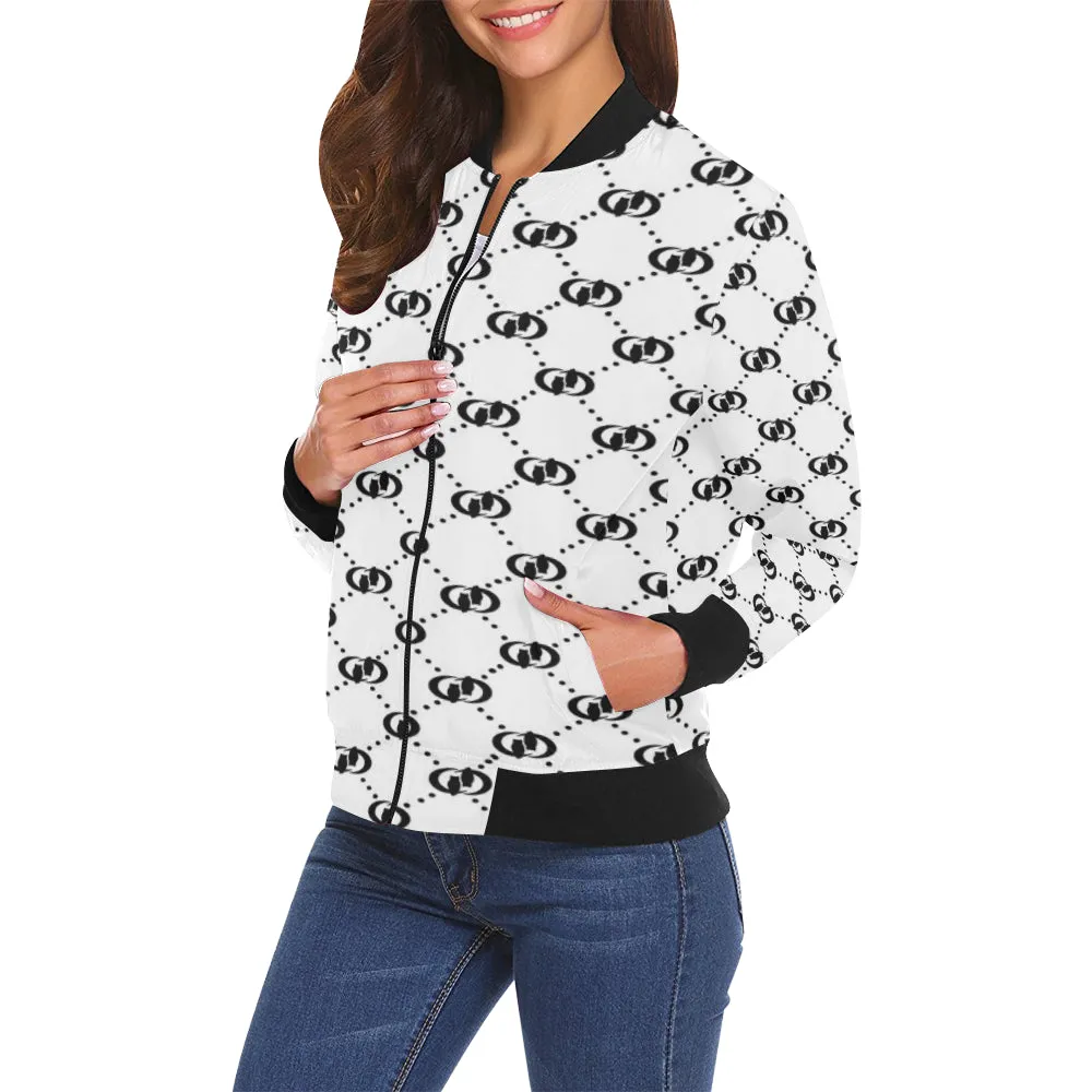 EXCELLENGE BLACC All Over Print Bomber Jacket for Women