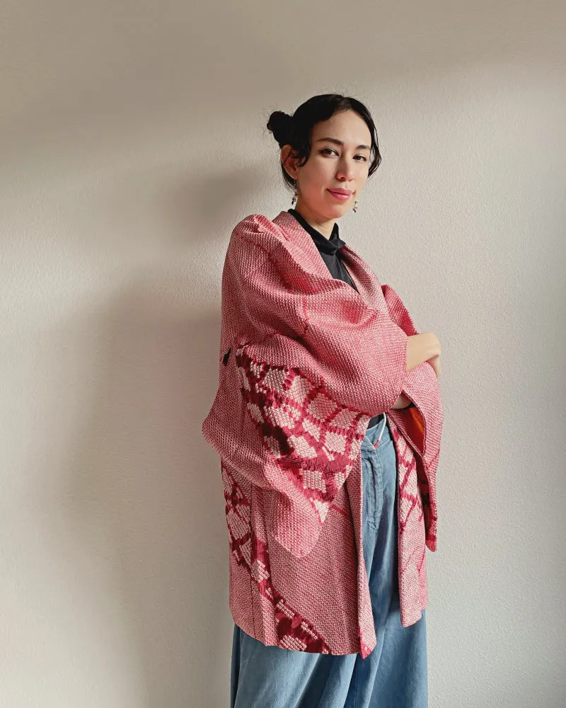 Exotic square pattern Haori Kimono Jacket