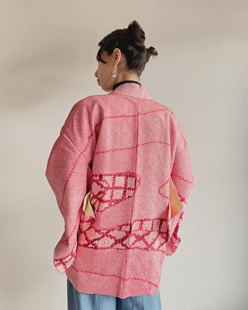 Exotic square pattern Haori Kimono Jacket