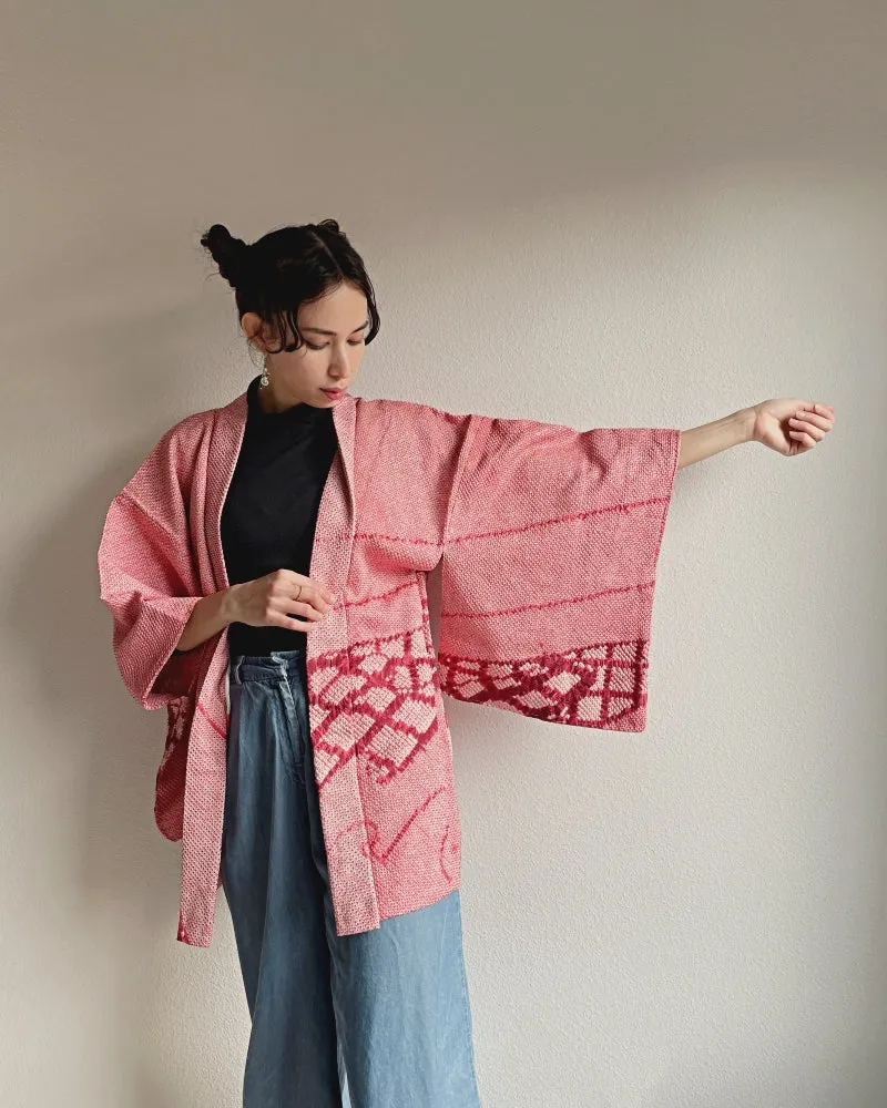 Exotic square pattern Haori Kimono Jacket