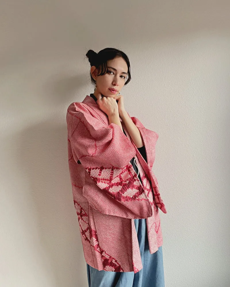 Exotic square pattern Haori Kimono Jacket