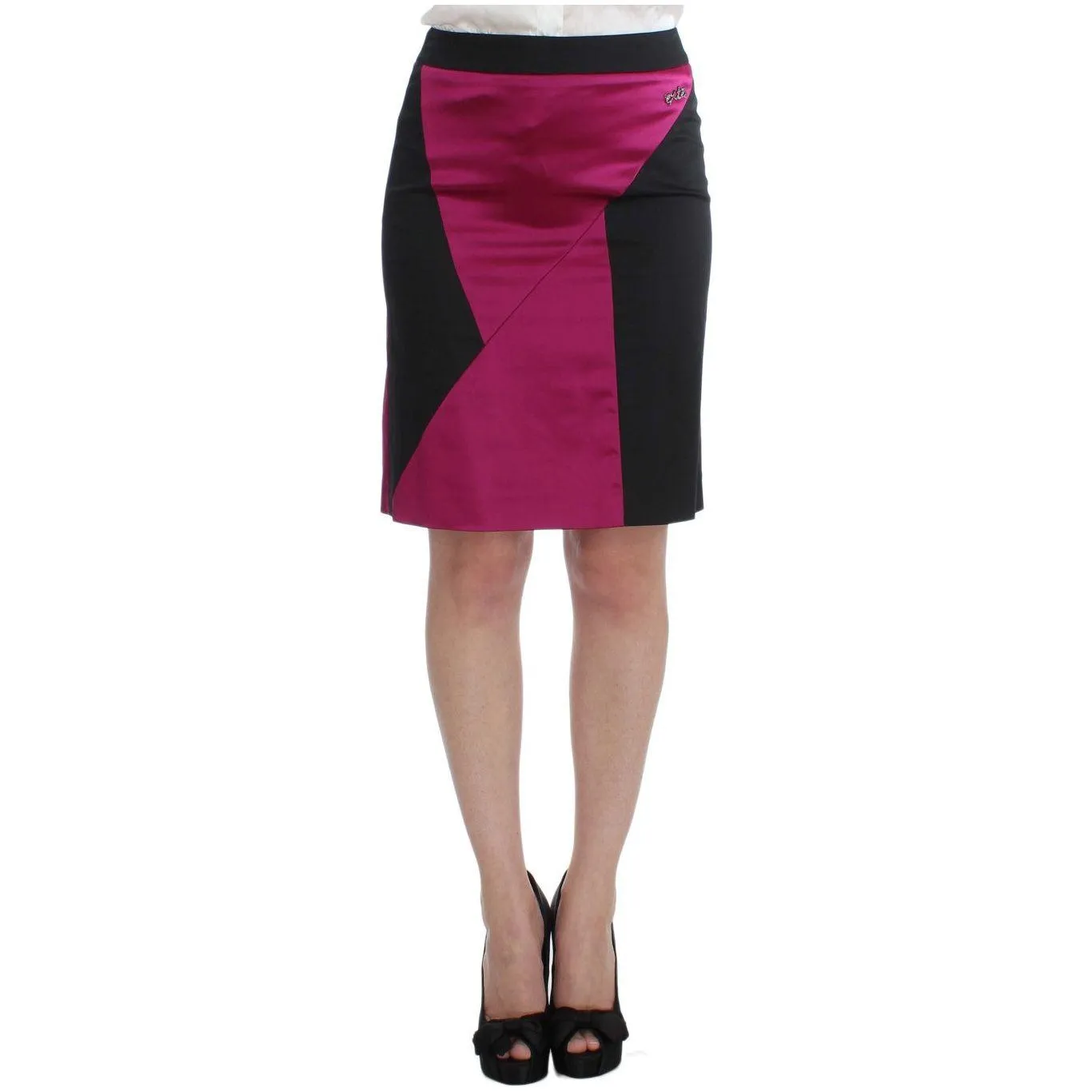 Exte Chic Black and Pink Skirt Suit Ensemble