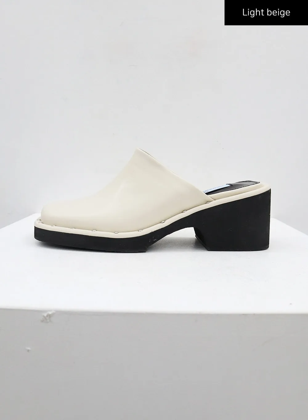 Faux Leather Square Toe Mules CJ305