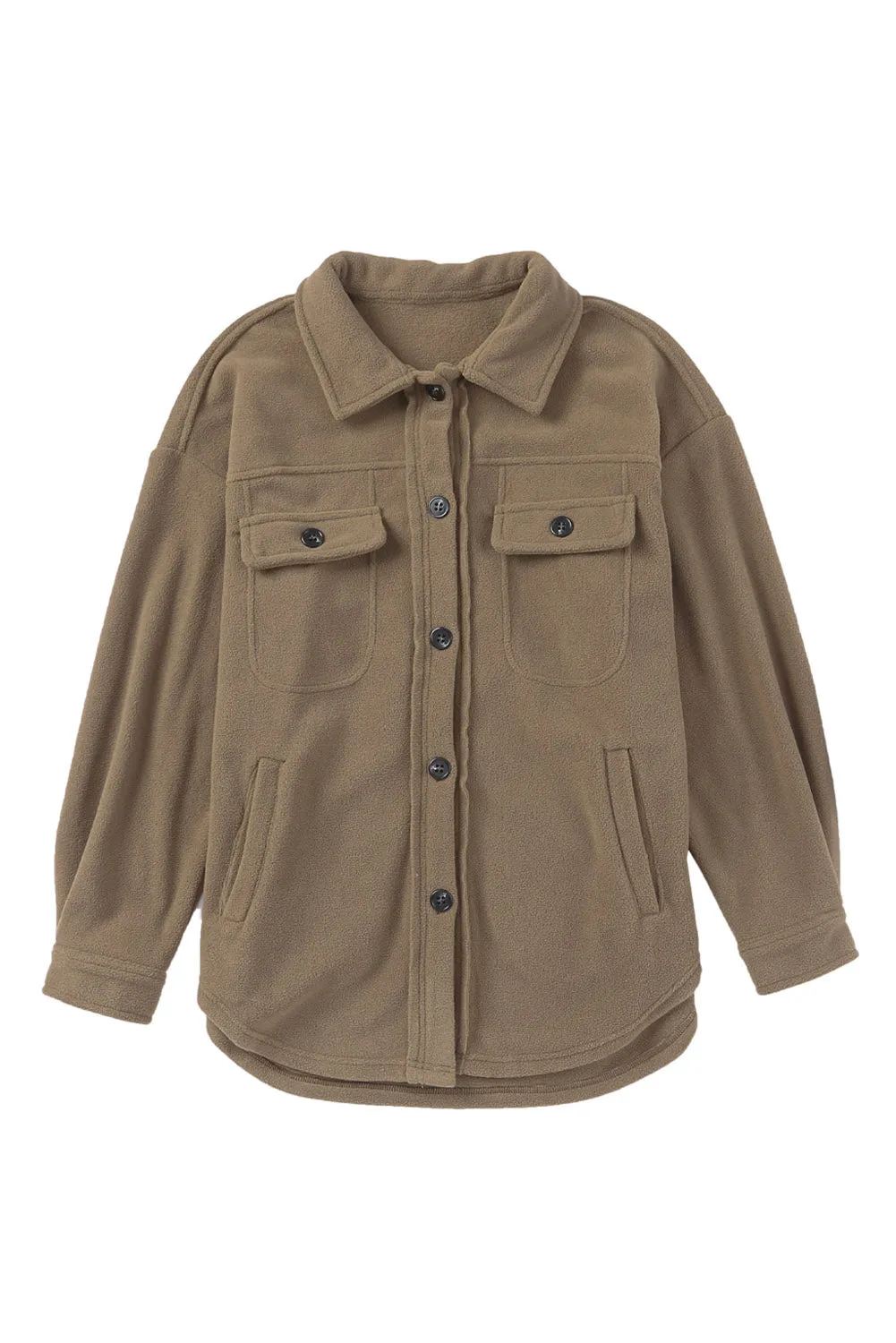 Fleece Button Front Shirt Jacket