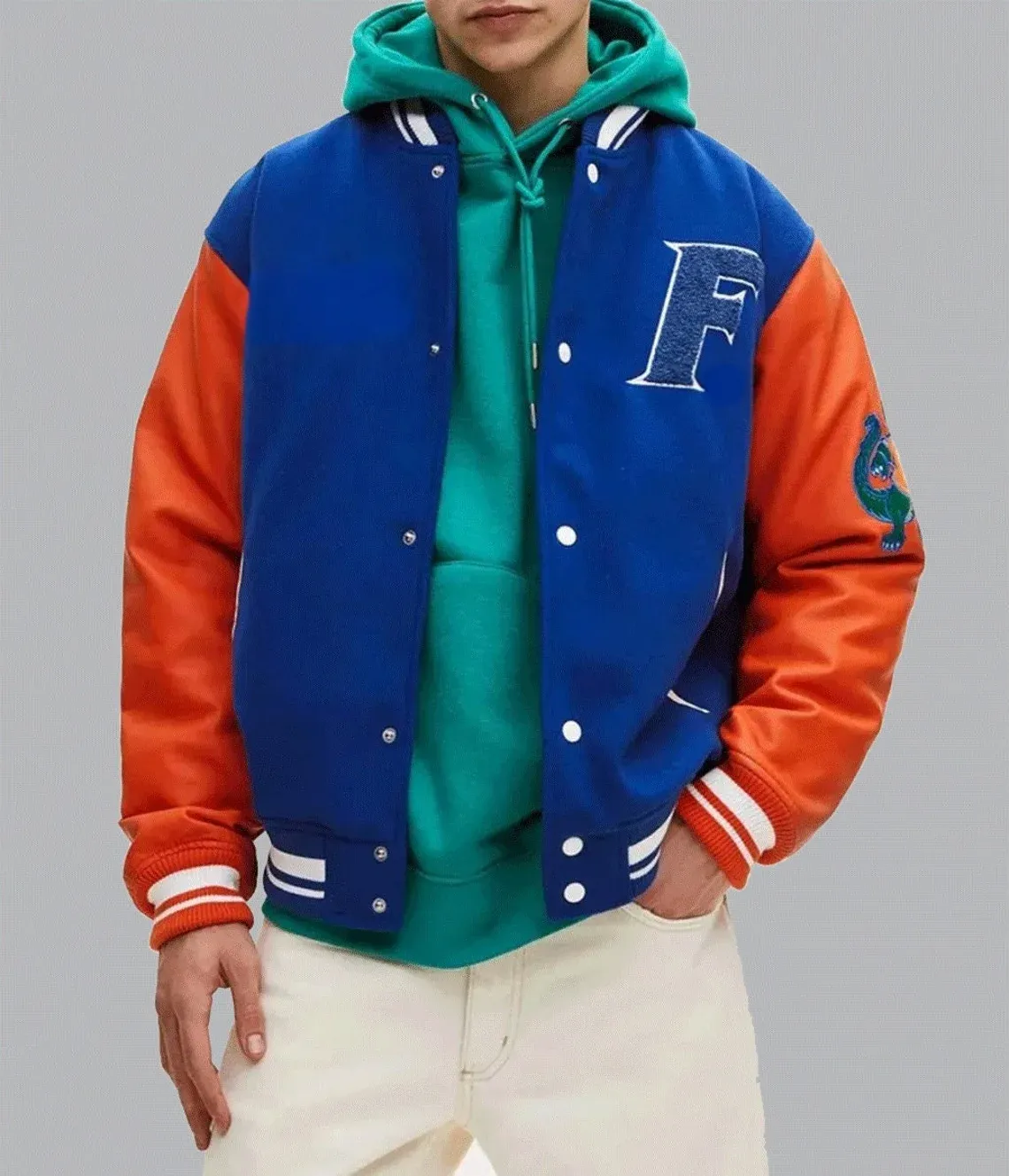 Florida Gators Letterman Royal Blue and Orange Jacket