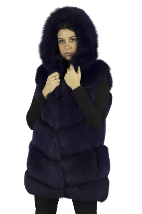 Fox Vest with Purple Hood