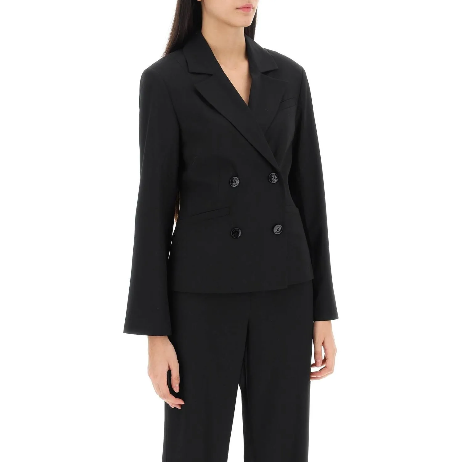 Ganni shaped double-breasted jacket