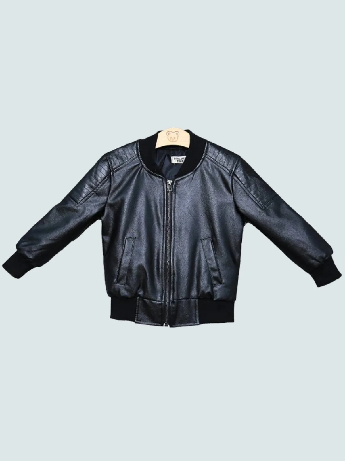 Girls Vegan Leather Bomber Jacket