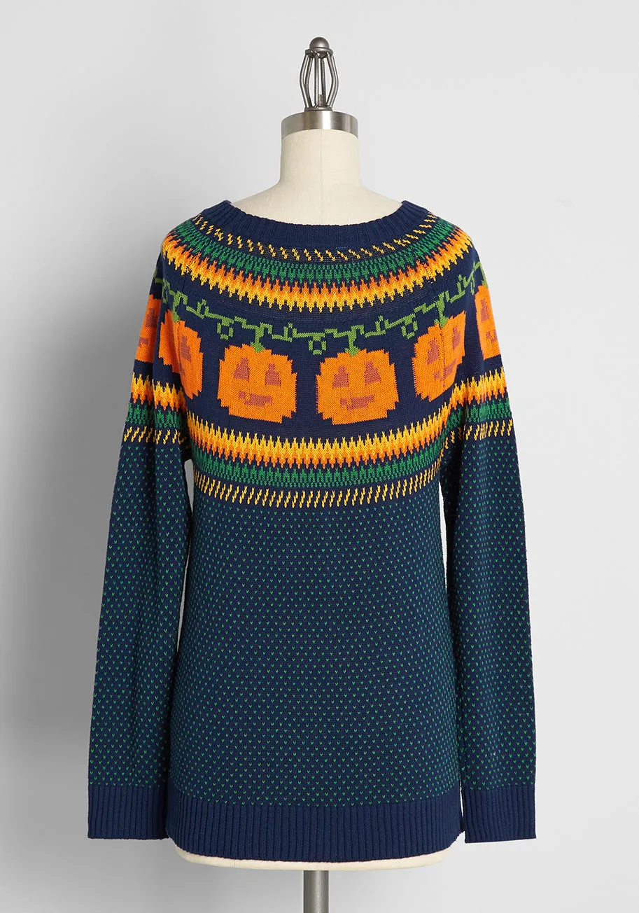 Give 'Em Pumpkin To Talk About Fair Isle Sweater