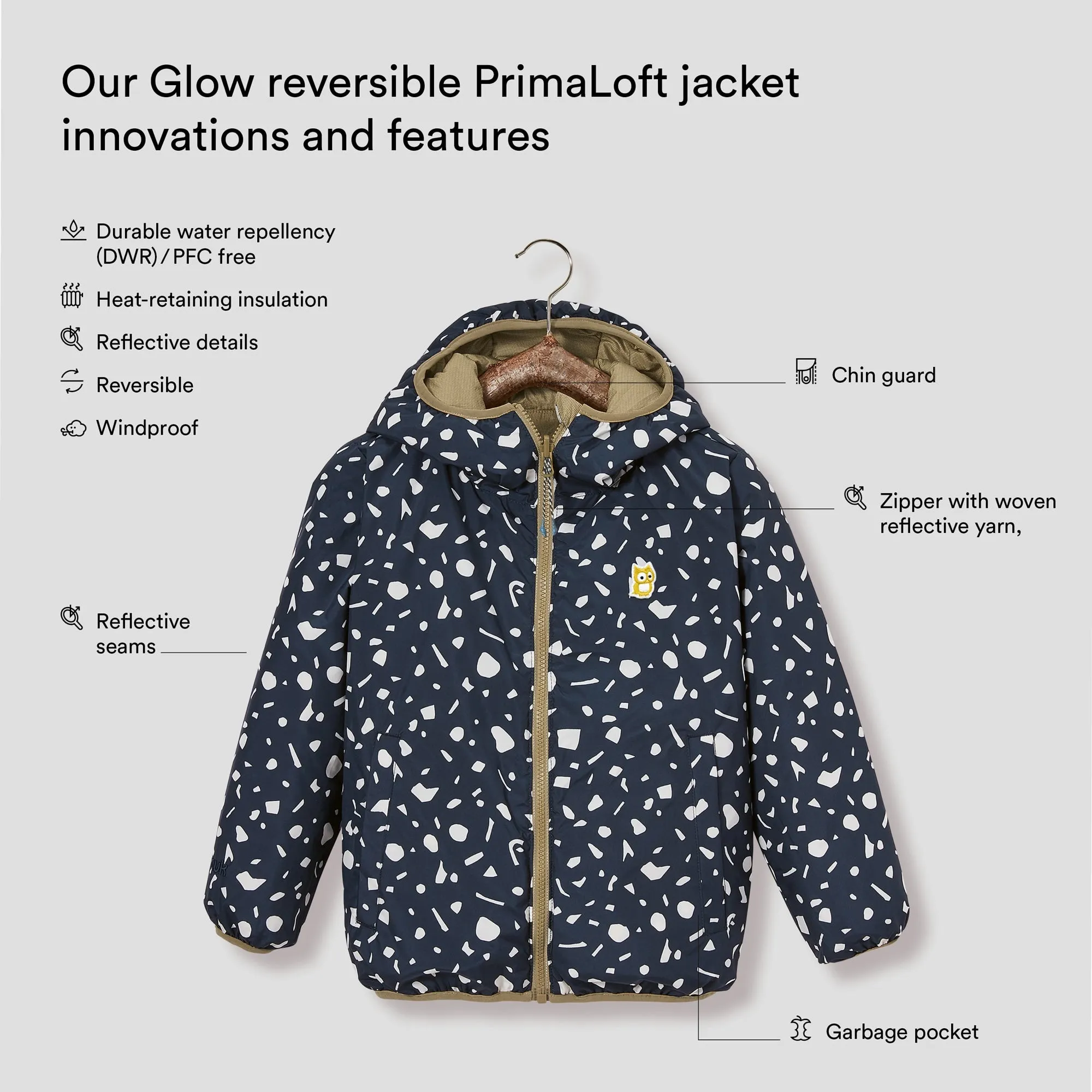 Glow reversible PrimaLoft jacket "Underground" Upcycled