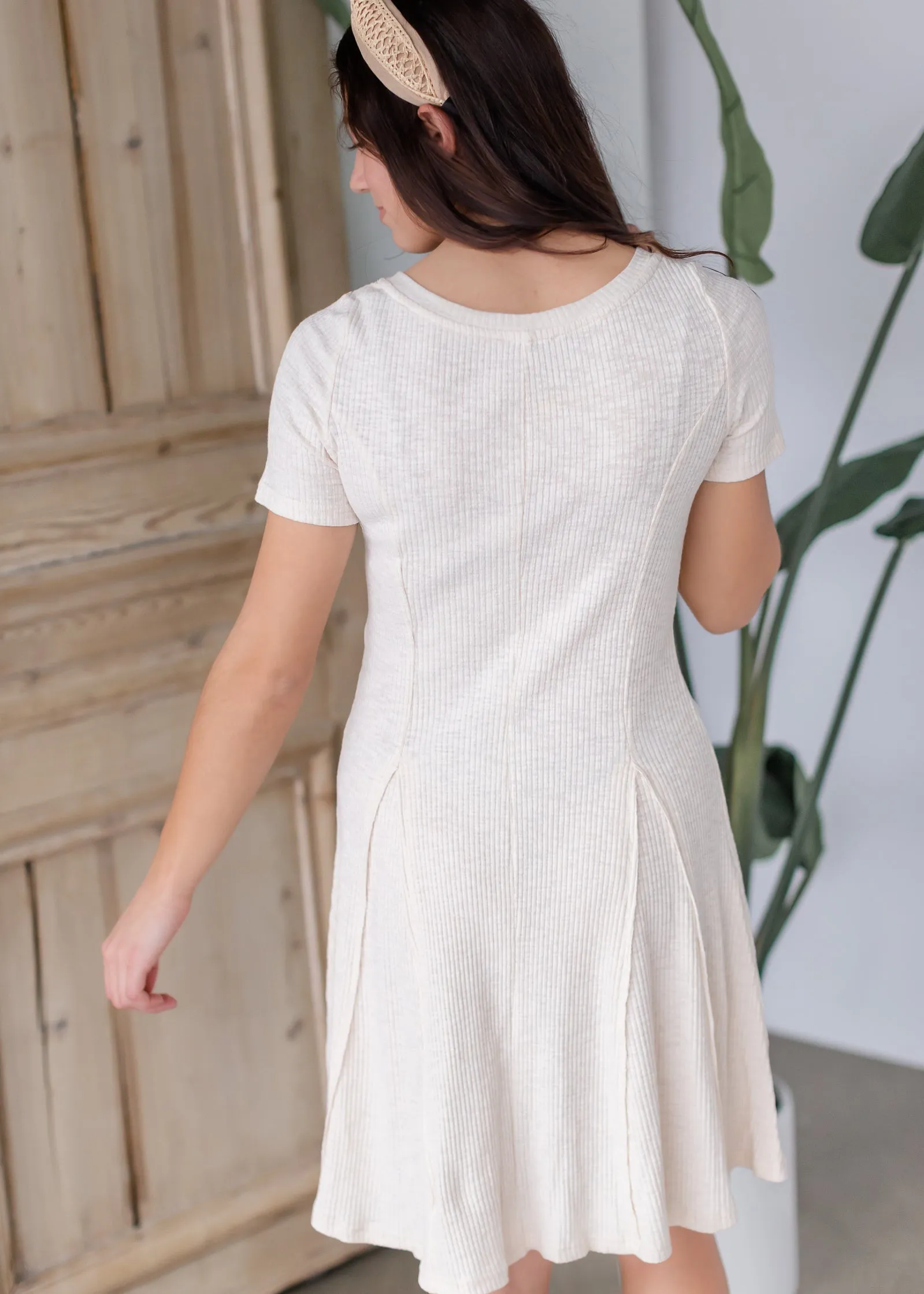 Godet Midi Dress with Button Detail - FINAL SALE