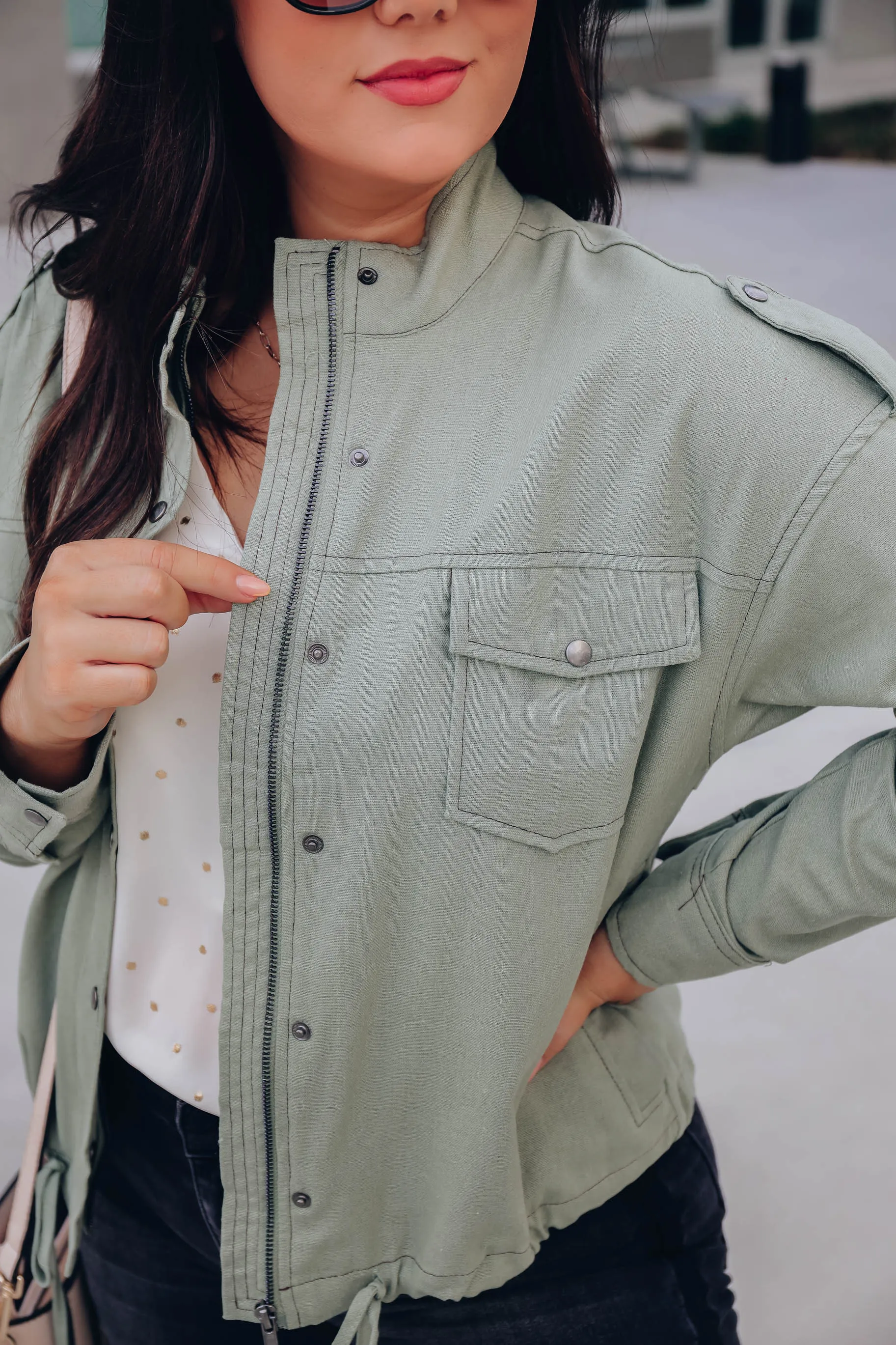 Goes With Everything Cropped Jacket - Olive