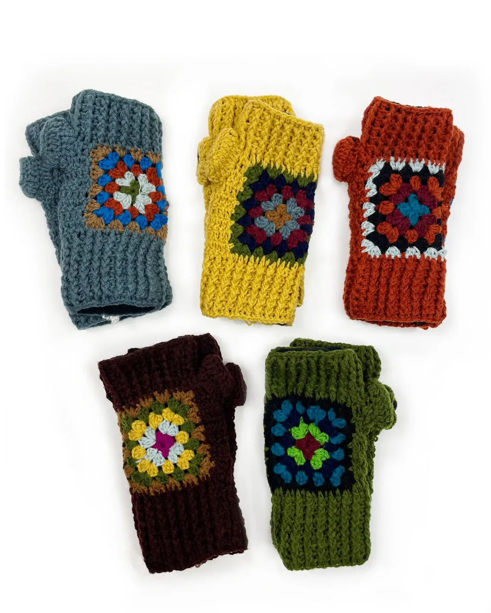 Granny Square Fingerless Gloves