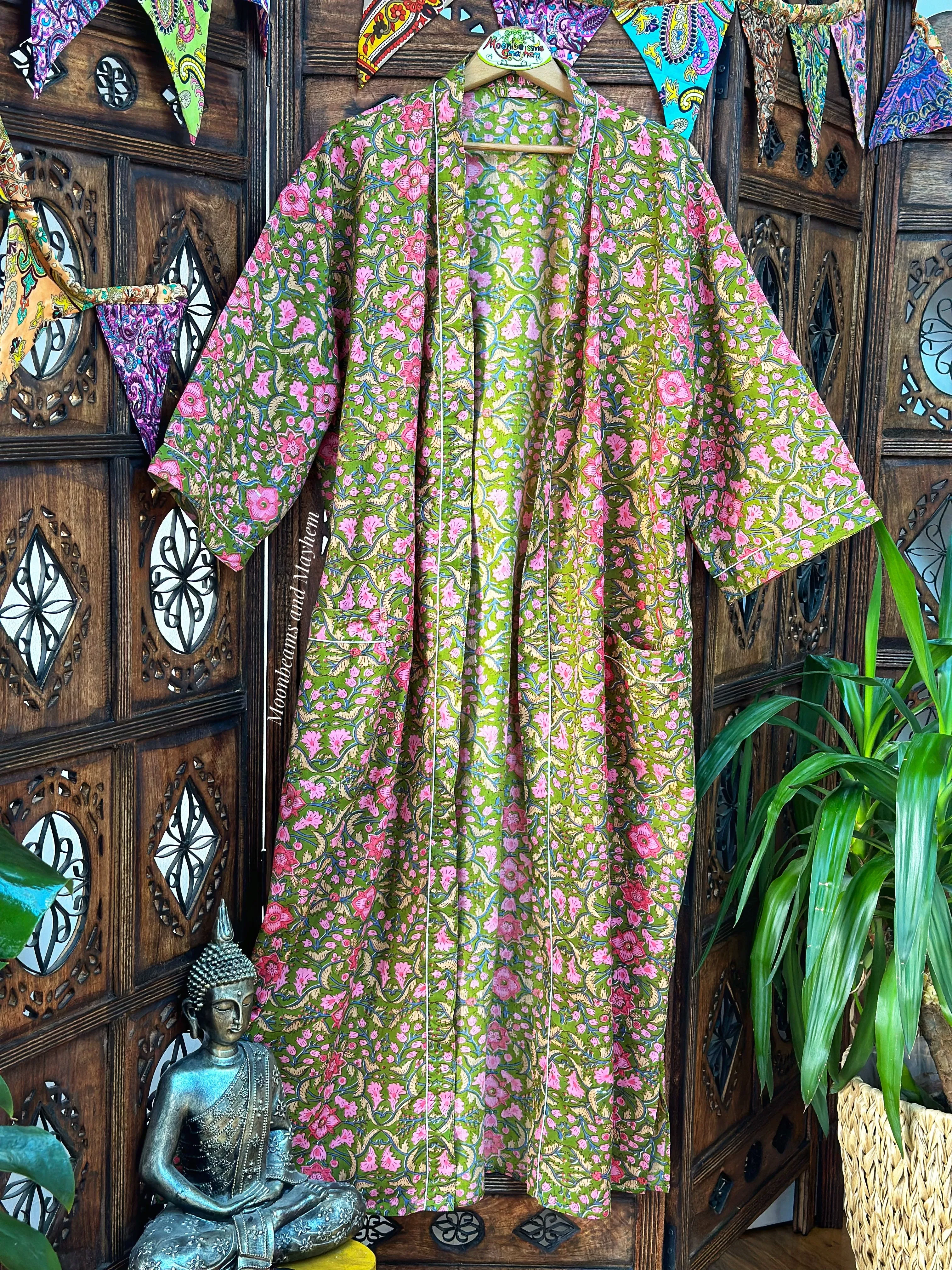 GREEN BLOOM KIMONO / DUSTER COAT