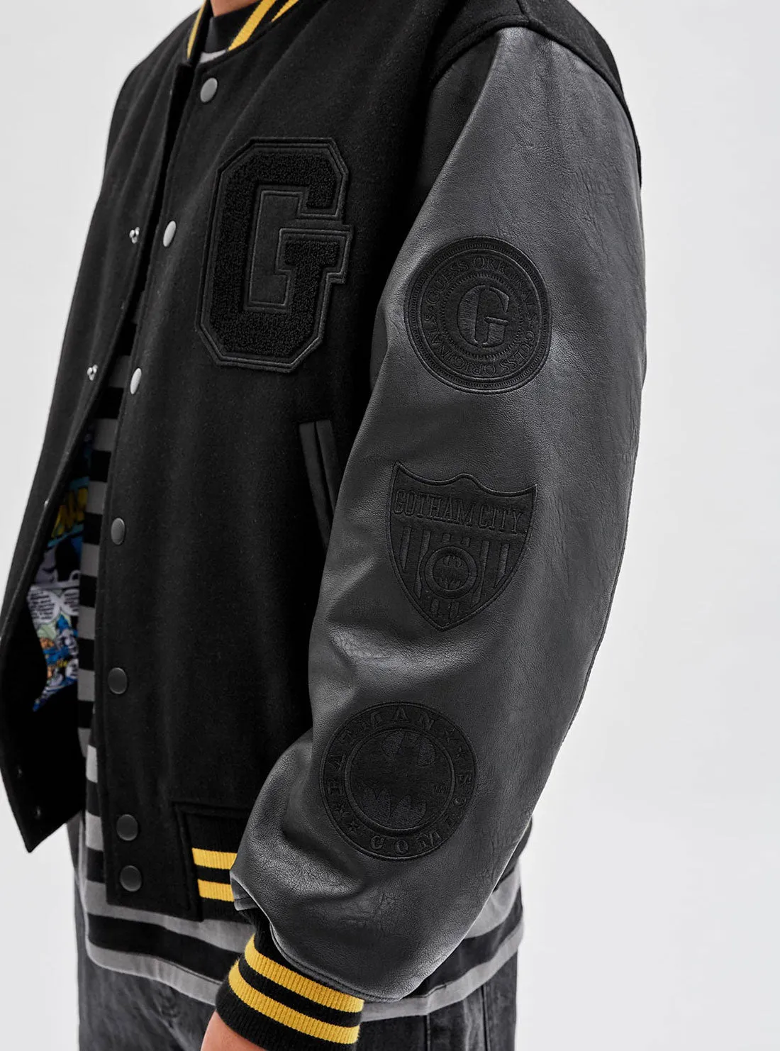 Guess Originals x Batman Black Letterman Jacket