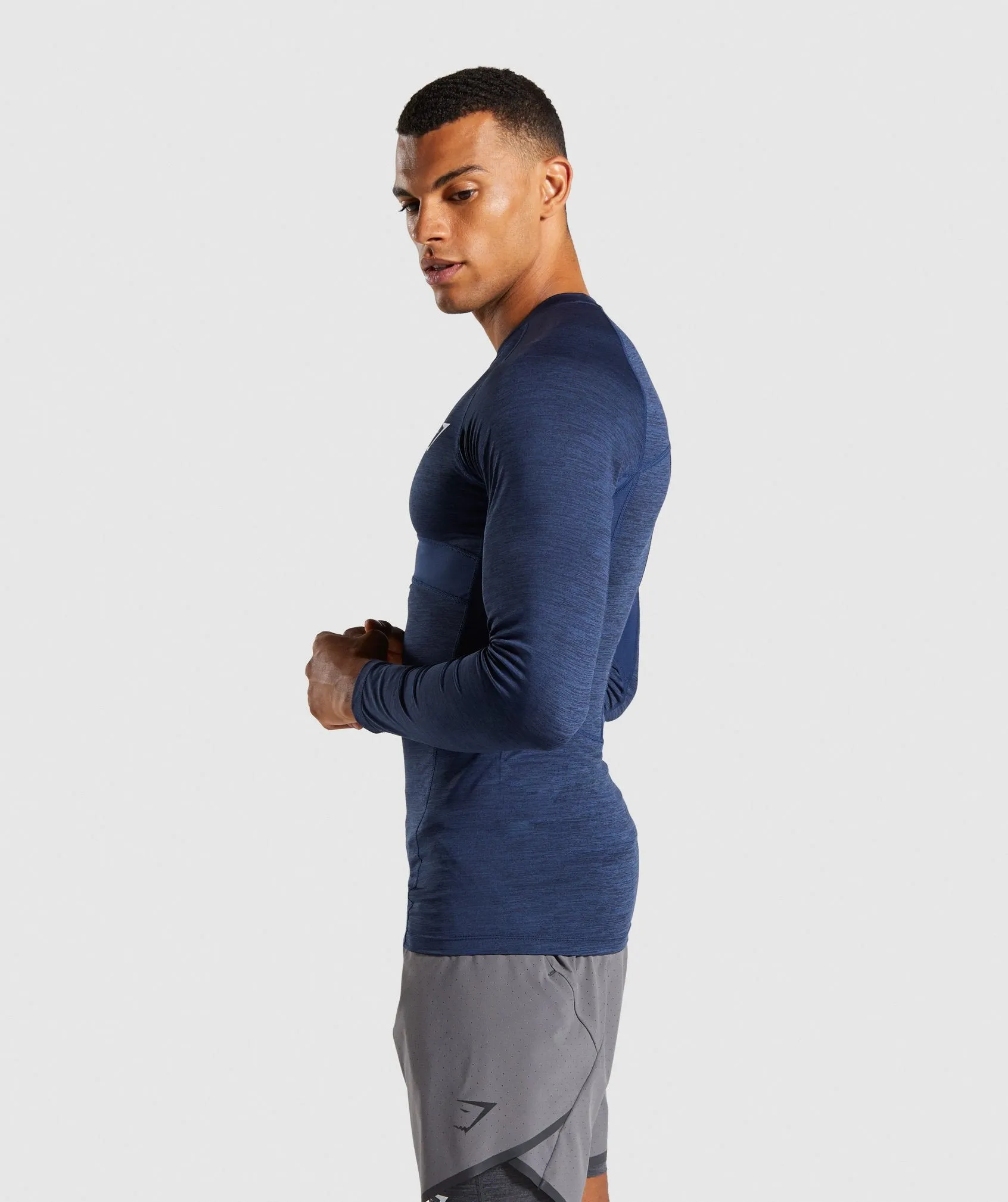 Gymshark Element  Baselayer Long Sleeve Top - Dark Blue Marl