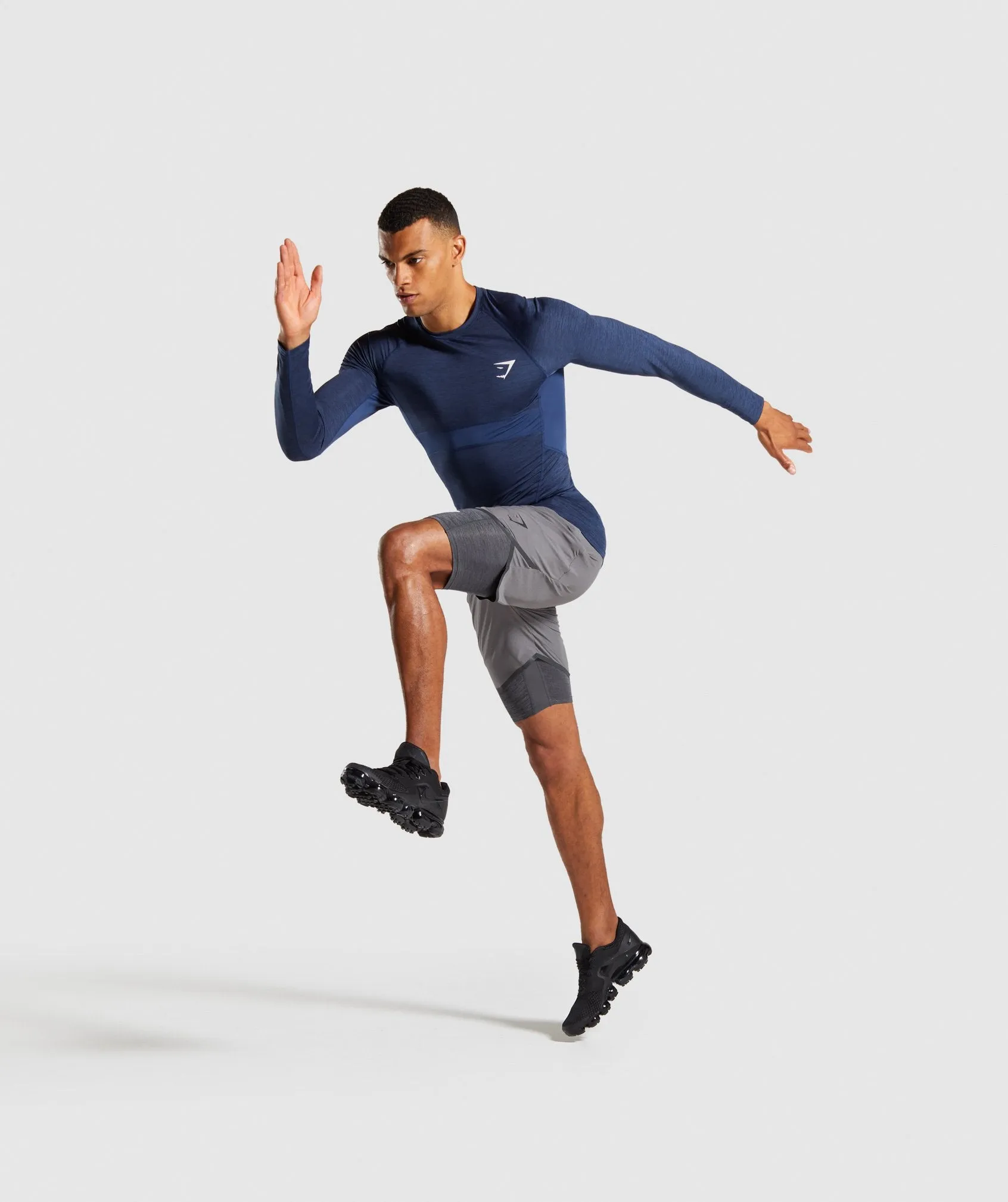 Gymshark Element  Baselayer Long Sleeve Top - Dark Blue Marl