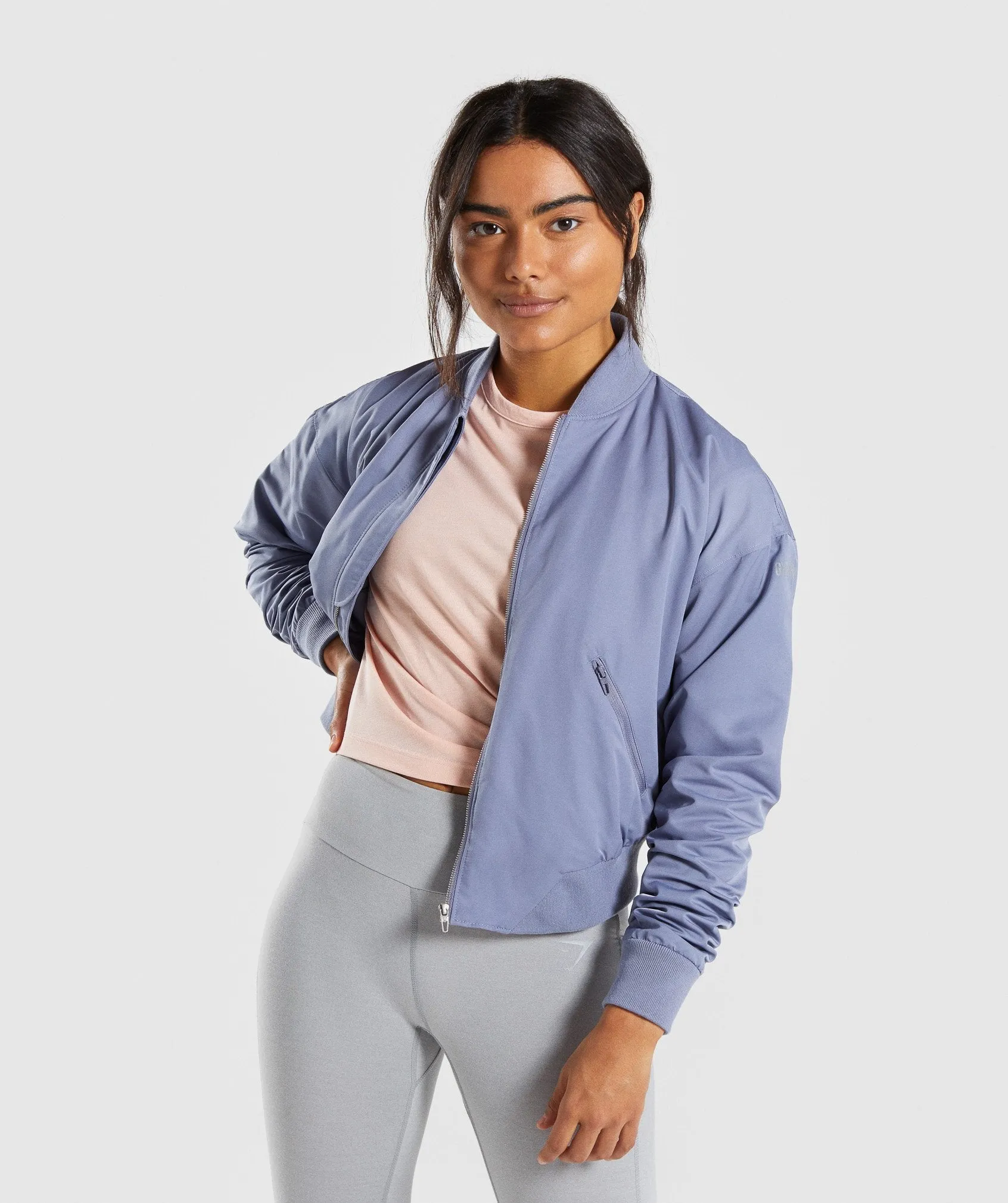 Gymshark Lo Bomber Jacket - Steel Blue