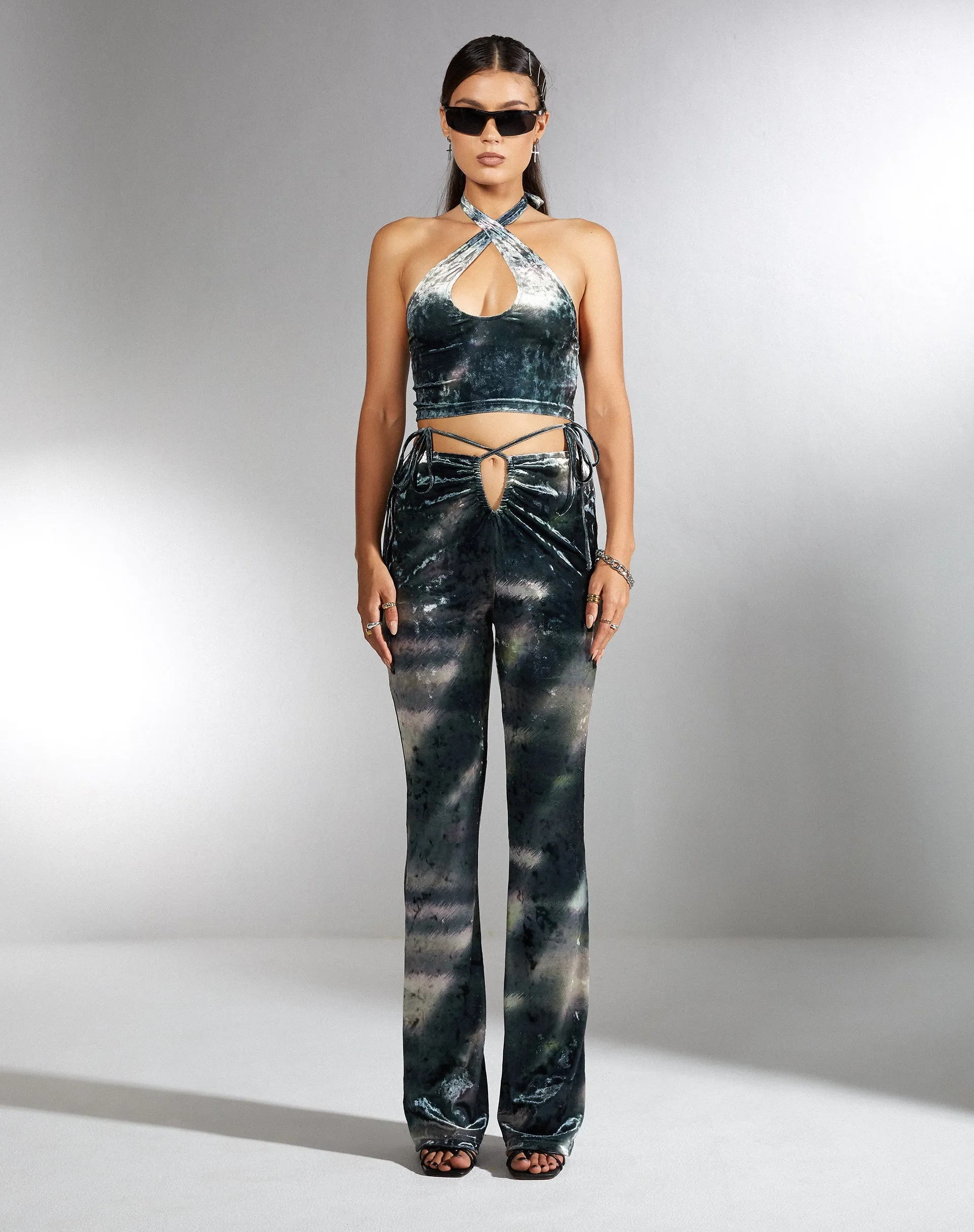 Halima Crop Top in Abstract Camo