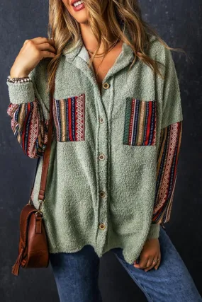 Hit the Trail Serape Button Up Hooded Shacket