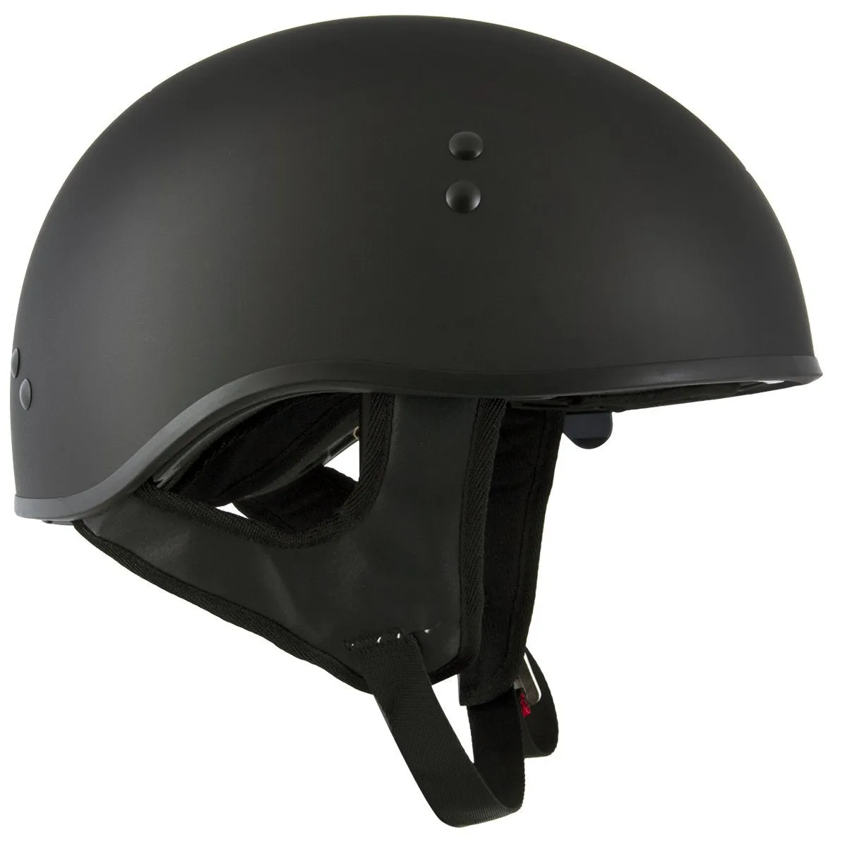 Hot Leathers T72 'Black Widow' Flat Black DOT Half Helmet for Men and Women w/ MP7922FMSET Heated Balaclava Bundle