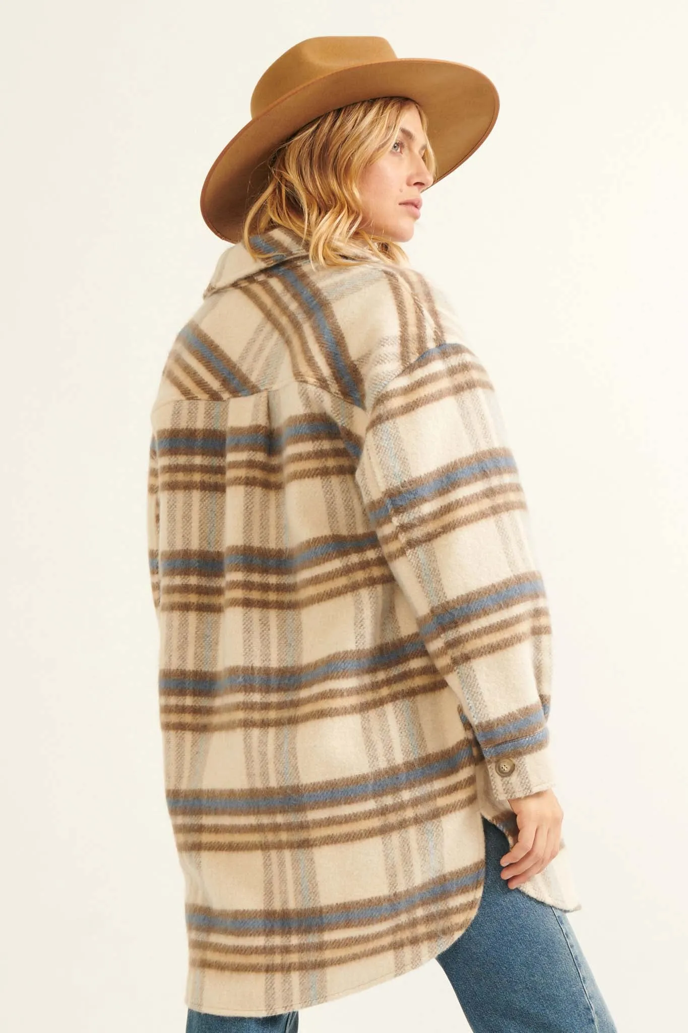 Into the Woods Wool-Blend Plaid Shacket