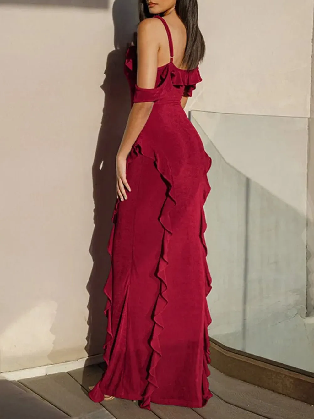 Isabella Ruffle Bodycon Maxi Dress