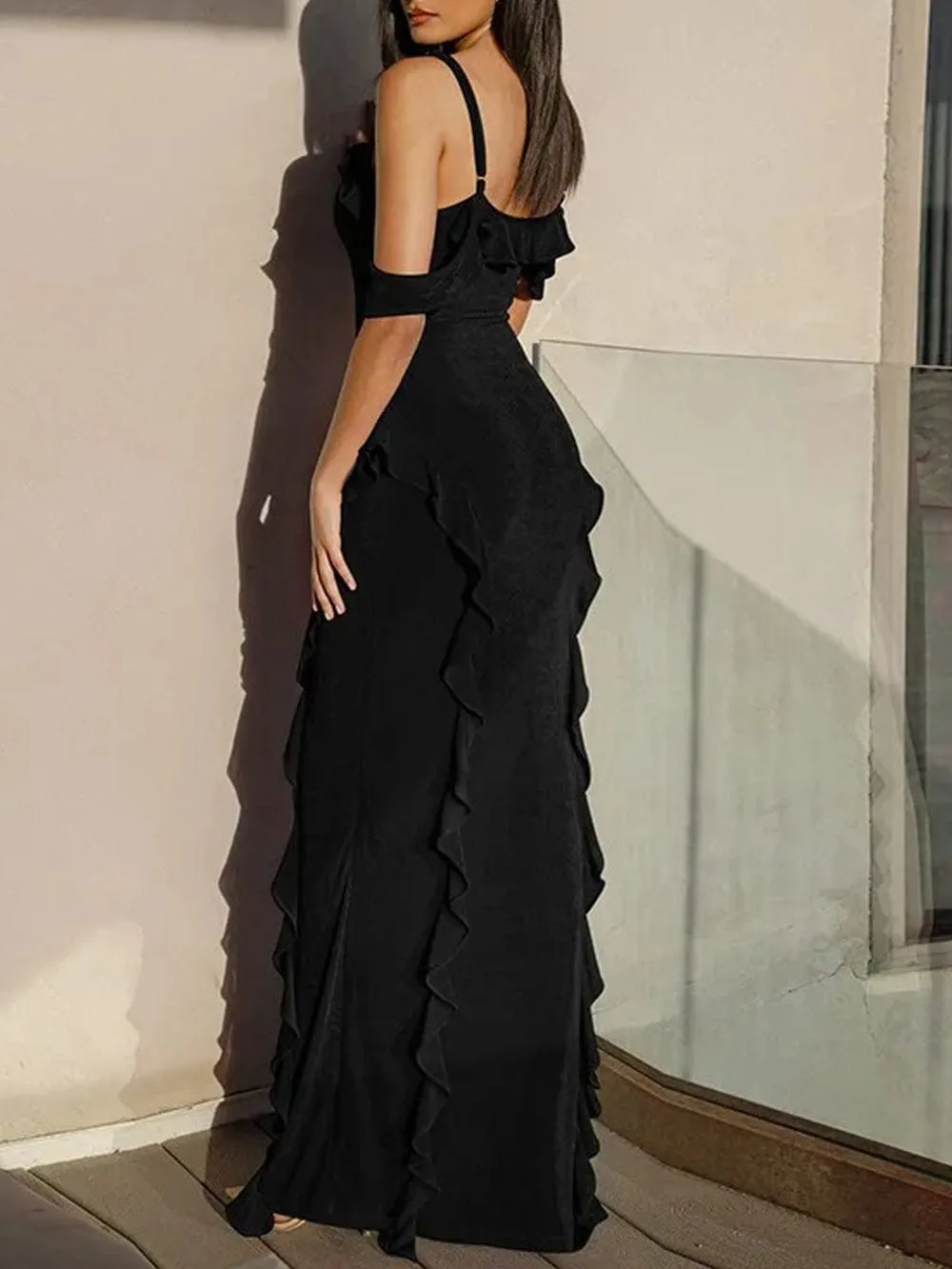 Isabella Ruffle Bodycon Maxi Dress