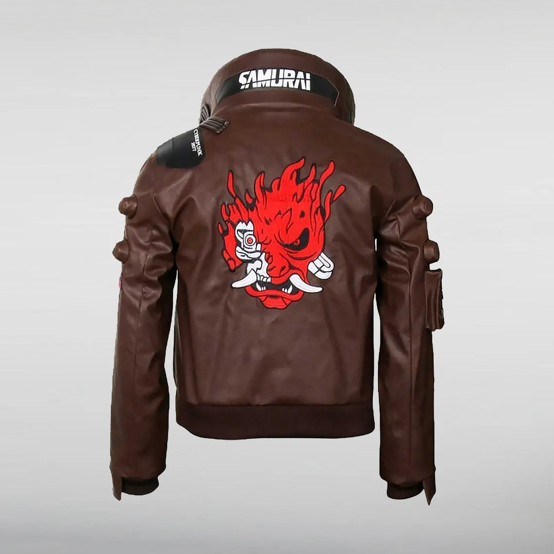 Johnny Silverhand Cyberpunk Samurai Brown Leather Jacket