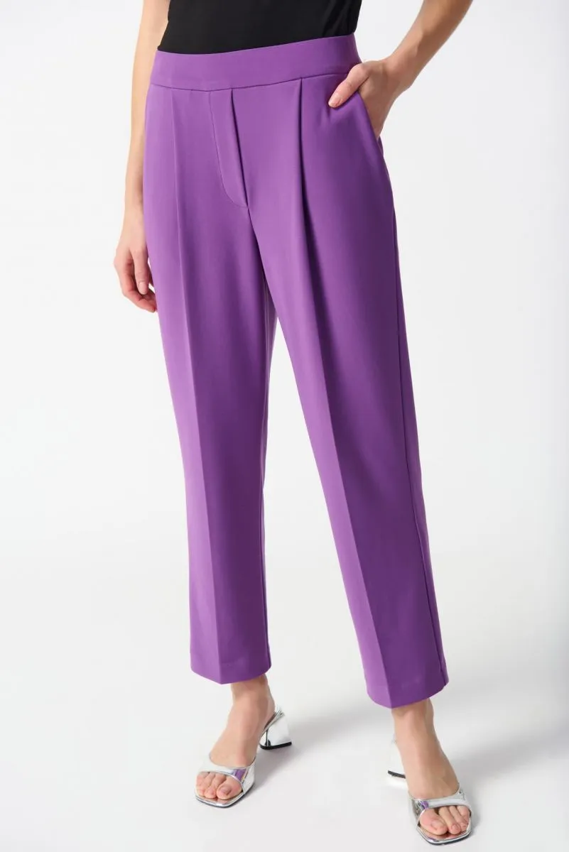 Joseph Ribkoff Majesty Pleated Pull On Straight Cropped Pants 242193