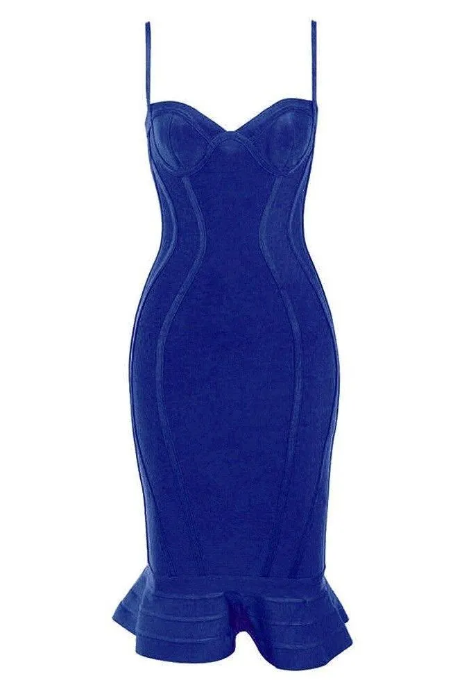 Joy Bandage Midi Dress - Royal Blue