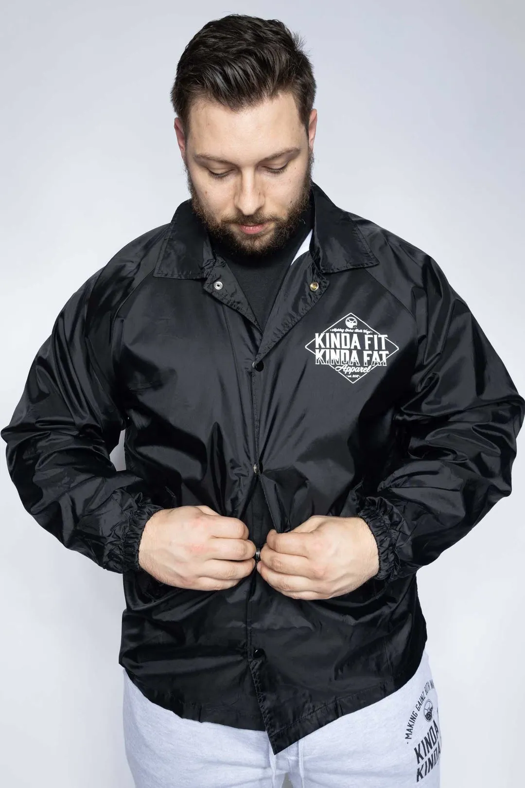 Kinda Fit Kinda Fat Diamond Drip Coach's Jacket