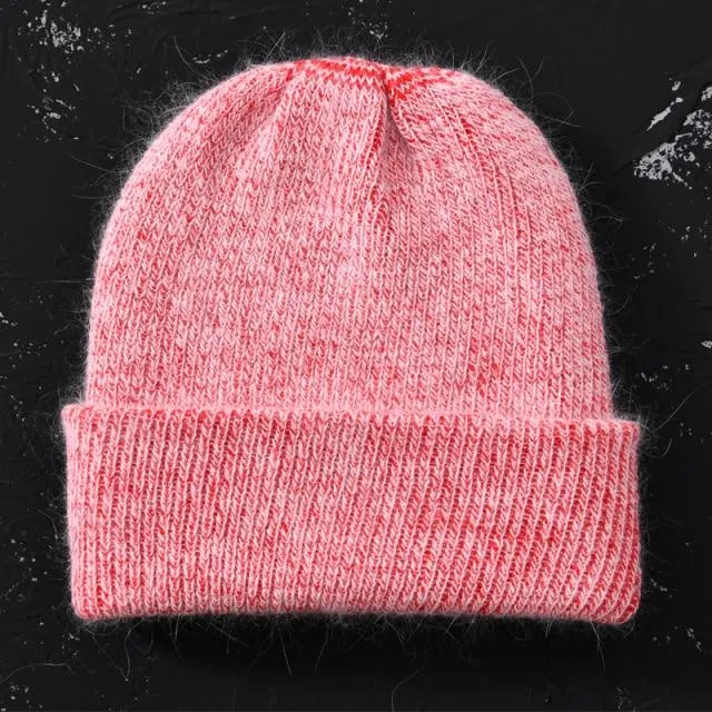 Knitted Beanies Thick Warm Ladies Wool Female Beanie Hats