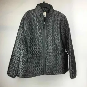 Lands End Size XL Gray Quilted Zip Front Jacket