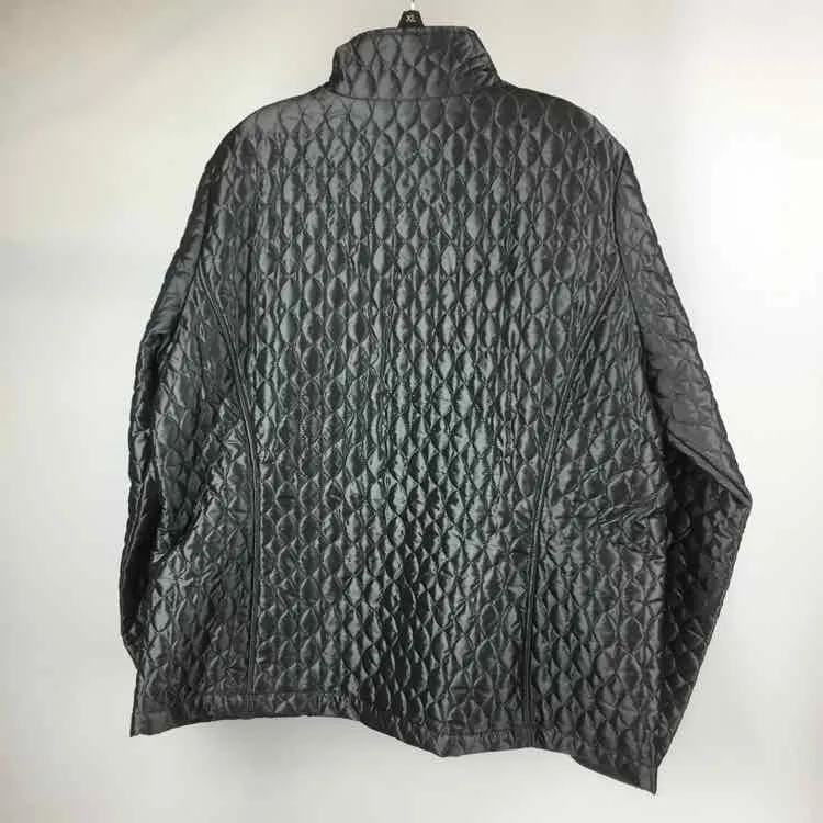 Lands End Size XL Gray Quilted Zip Front Jacket