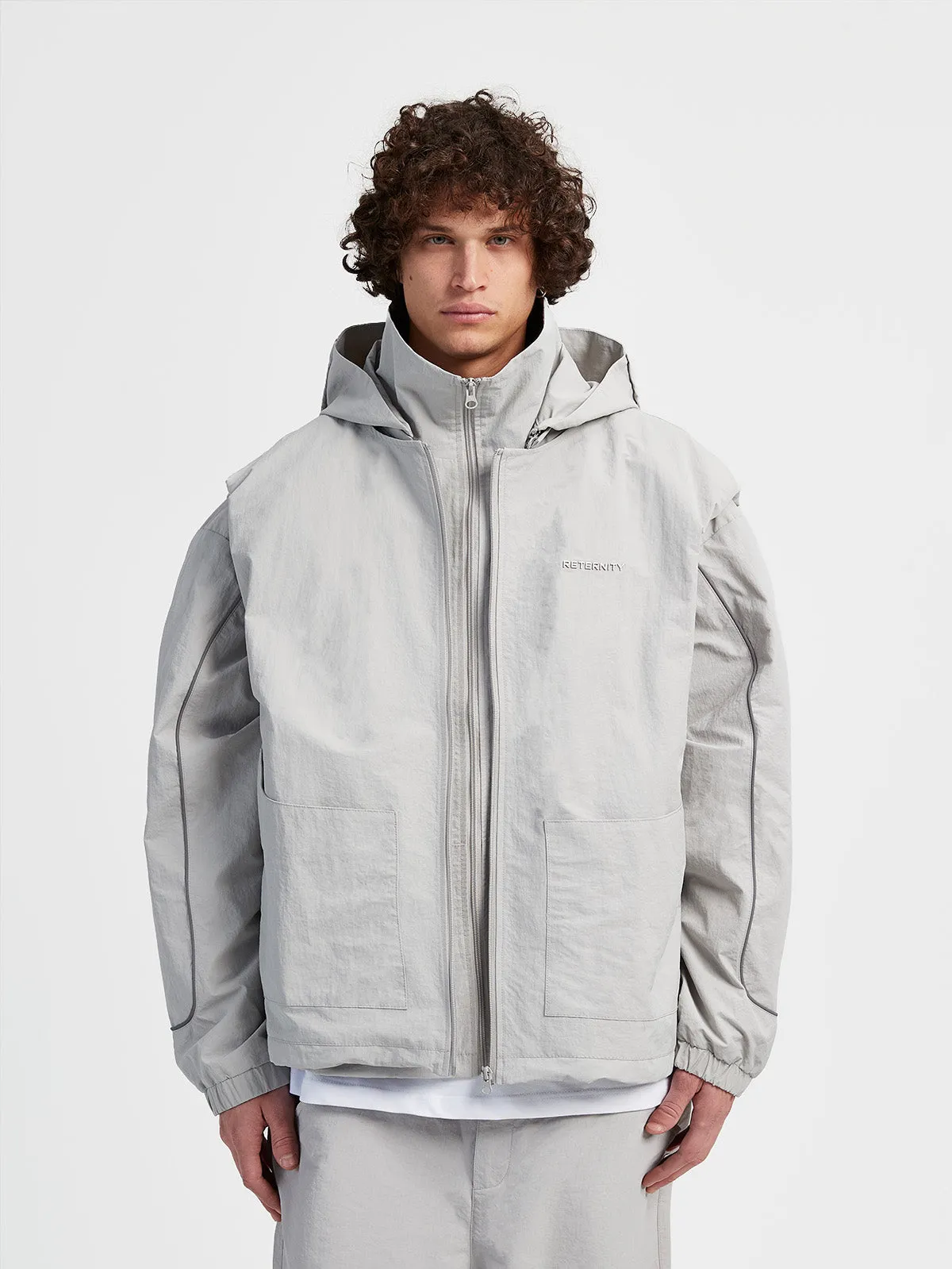 LAYERED TECH JACKET - GREY