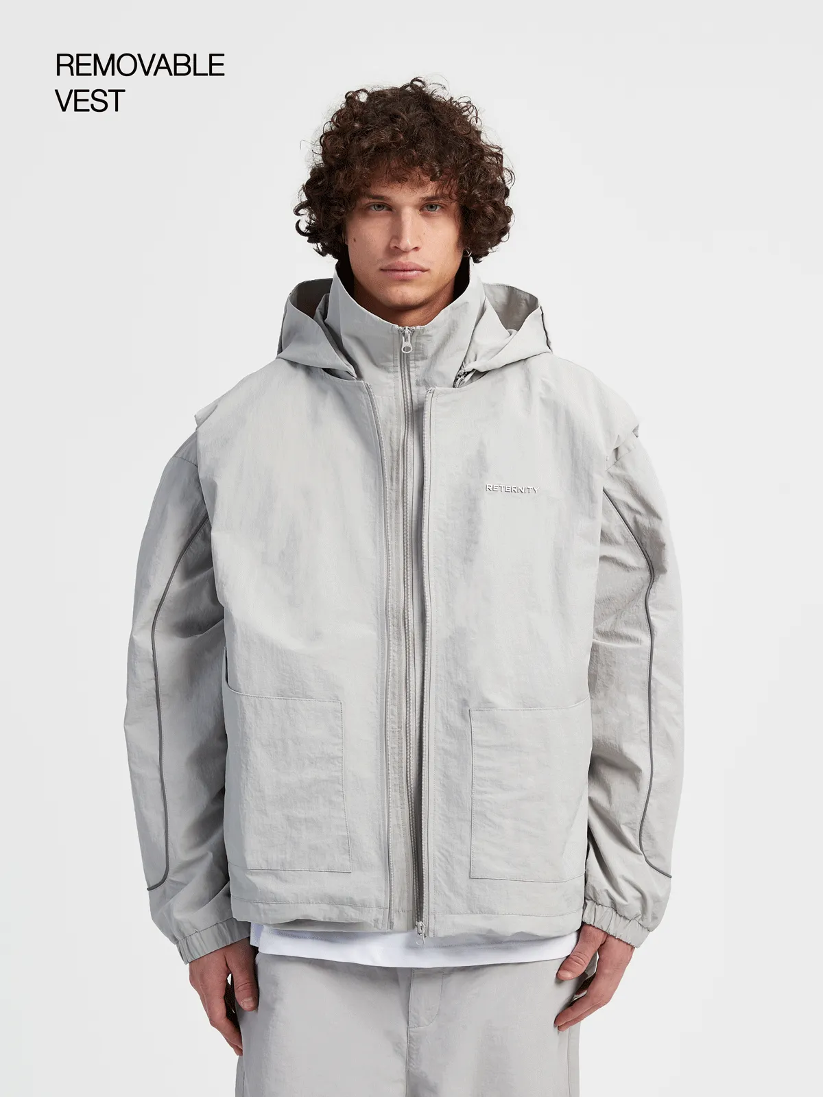 LAYERED TECH JACKET - GREY