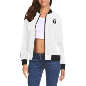 LCC BLACC BORDER All Over Print Bomber Jacket for Women