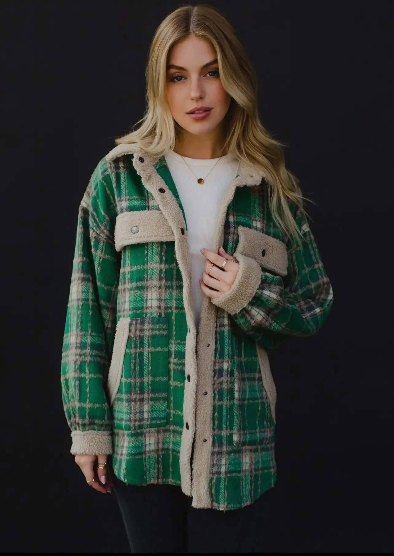 Linden Plaid Sherpa Detail Shacket