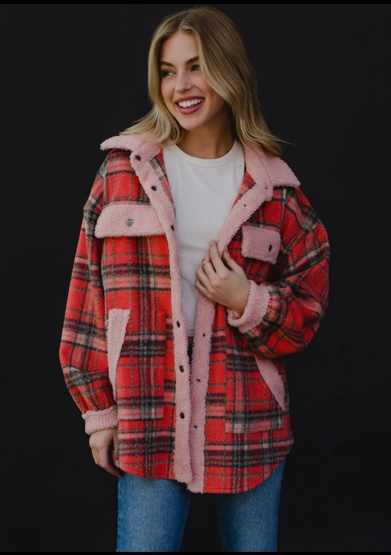 Linden Plaid Sherpa Detail Shacket