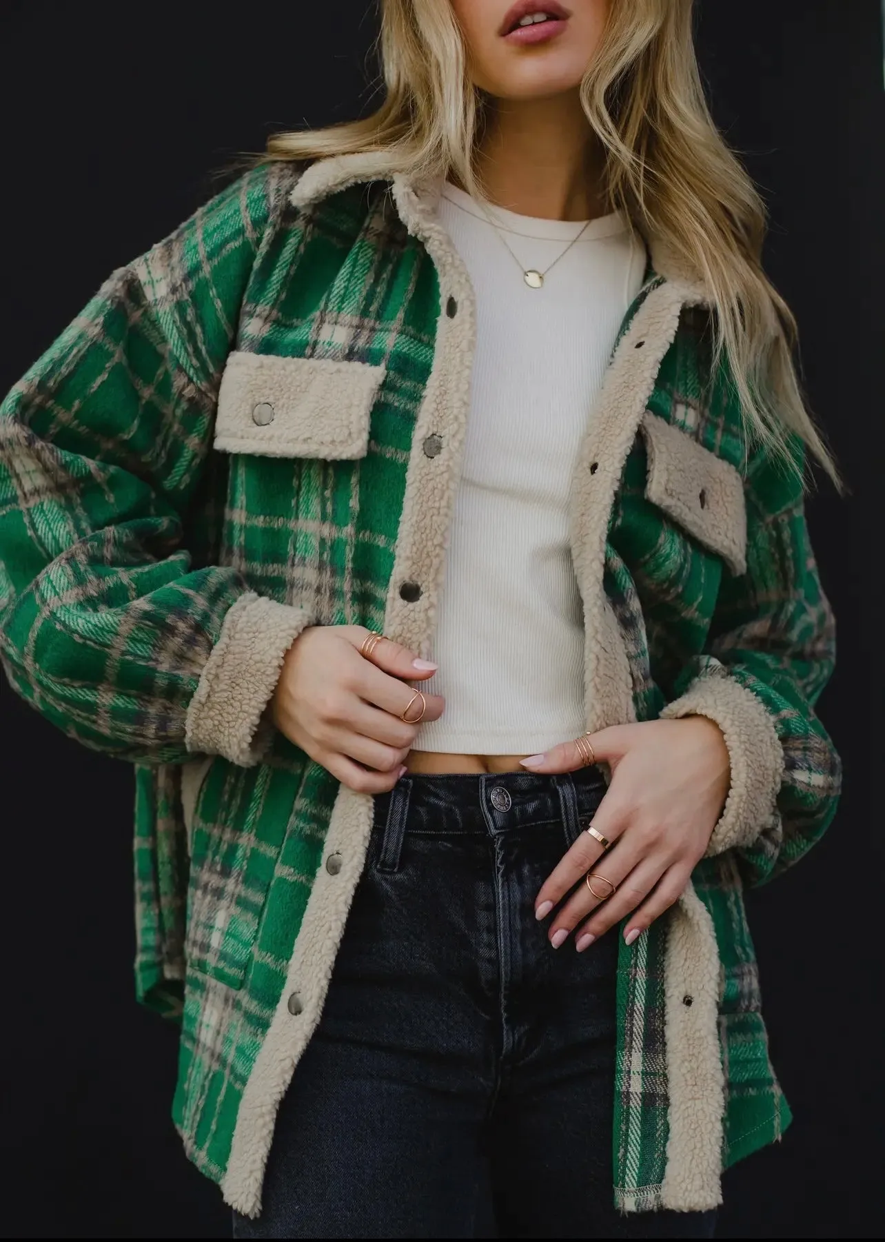 Linden Plaid Sherpa Detail Shacket