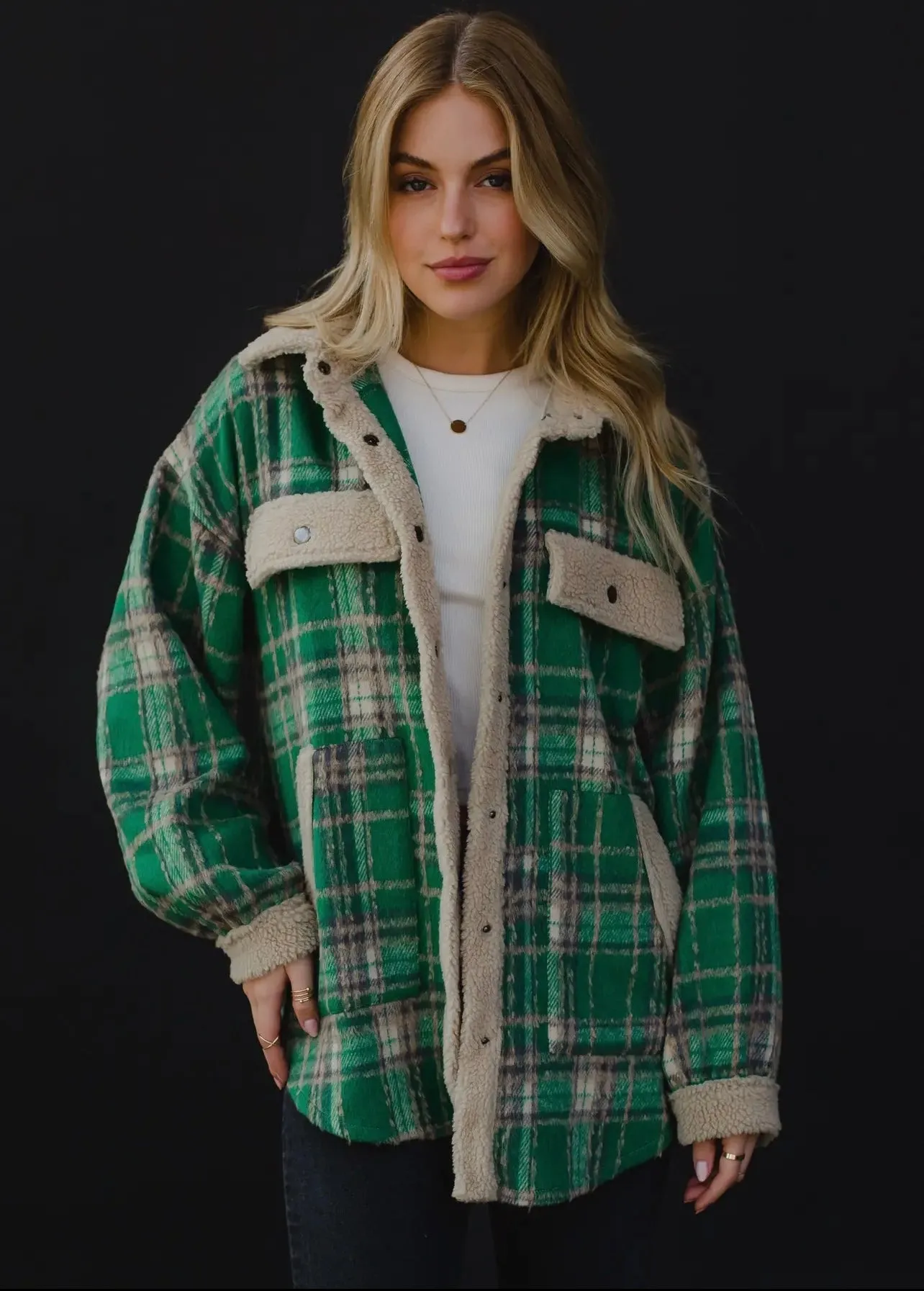 Linden Plaid Sherpa Detail Shacket